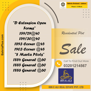 5 Marla Residential Plot for Sale in Phase 2 - D Block -  Bahria Orchard, Lahore - (BP-241349)