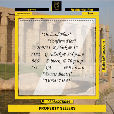 Residential Plot for Sale in Bahria Orchard, Lahore - (BP-241460)