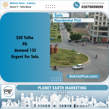 10 Marla Residential Plot for Sale in Sector F - Talha Block -  Bahria Town, Lahore - (BP-241692)