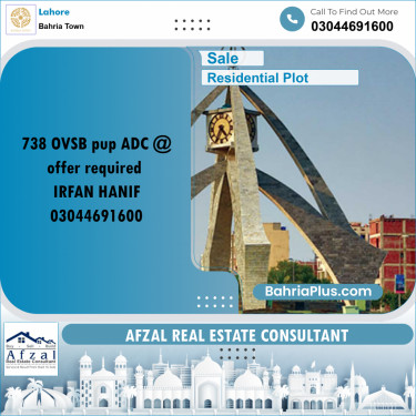 Residential Plot for Sale in Bahria Town, Lahore - (BP-241732)