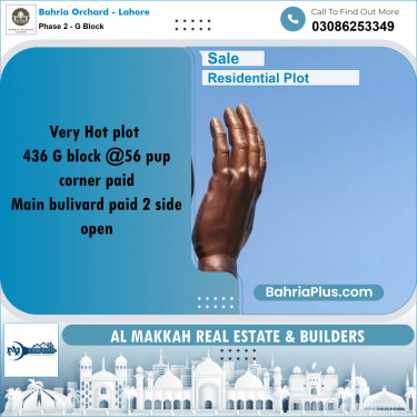 5 Marla Residential Plot for Sale in Phase 2 - G Block -  Bahria Orchard, Lahore - (BP-242063)