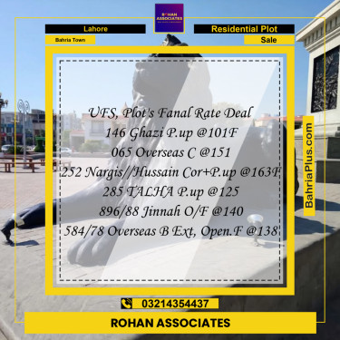 10 Marla Residential Plot for Sale in Bahria Town, Lahore - (BP-242069)