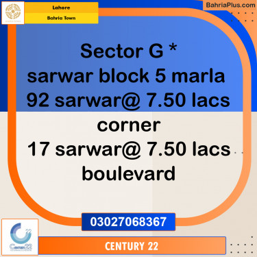 Residential Plot for Sale in Bahria Town, Lahore - (BP-242100)