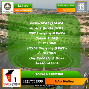 Residential Plot for Sale in Bahria Orchard, Lahore - (BP-242101)