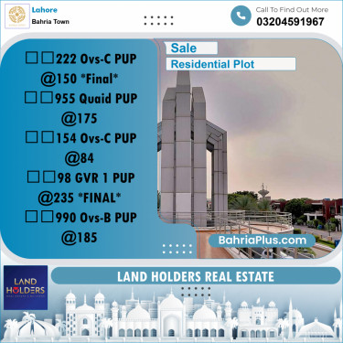 Residential Plot for Sale in Bahria Town, Lahore - (BP-242239)