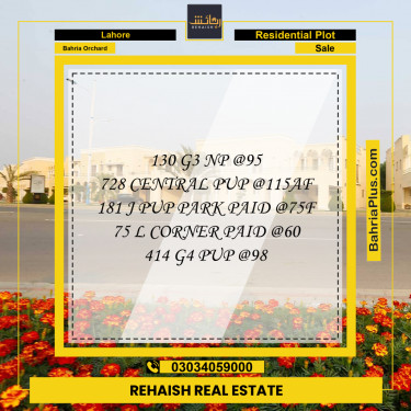 Residential Plot for Sale in Bahria Orchard, Lahore - (BP-242280)