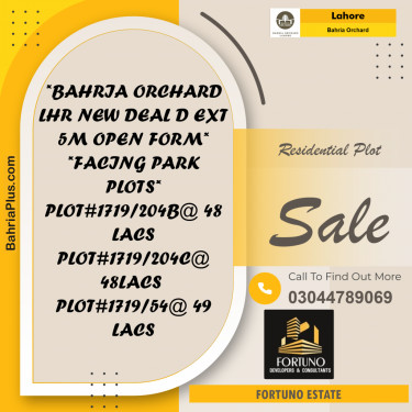 5 Marla Residential Plot for Sale in Bahria Orchard, Lahore - (BP-242344)