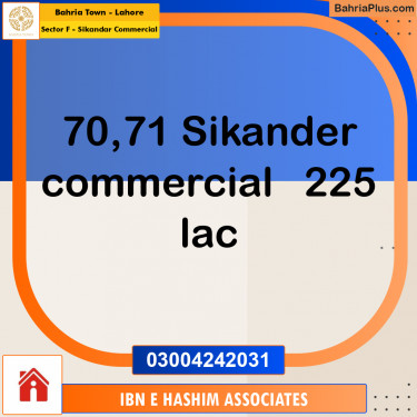 5 Marla Commercial Plot for Sale in Sector F - Sikandar Commercial -  Bahria Town, Lahore - (BP-242357)