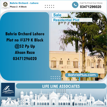 5 Marla Residential Plot for Sale in Phase 2 - K Block -  Bahria Orchard, Lahore - (BP-242404)
