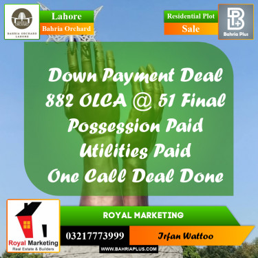 Residential Plot for Sale in Bahria Orchard, Lahore - (BP-242410)