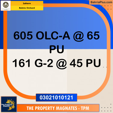 Residential Plot for Sale in Bahria Orchard, Lahore - (BP-242435)