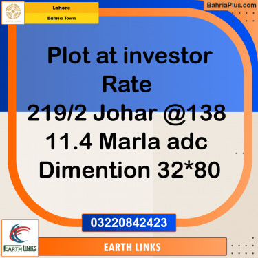 Residential Plot for Sale in Bahria Town, Lahore - (BP-242651)