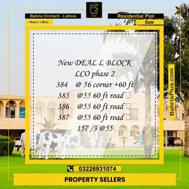 5 Marla Residential Plot for Sale in Phase 2 - L Block -  Bahria Orchard, Lahore - (BP-242680)