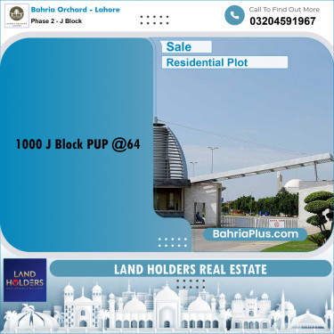 8 Marla Residential Plot for Sale in Phase 2 - J Block -  Bahria Orchard, Lahore - (BP-242717)