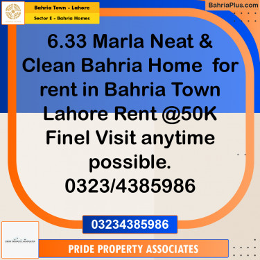 6 Marla Residential House for Sale in Sector E - Bahria Homes -  Bahria Town, Lahore - (BP-242841)