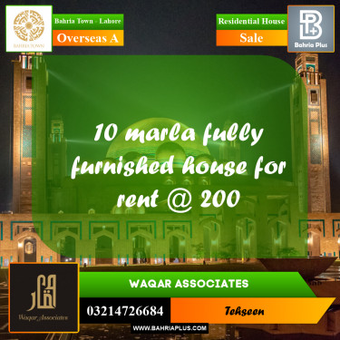 10 Marla Residential House for Sale in Overseas A -  Bahria Town, Lahore - (BP-242871)