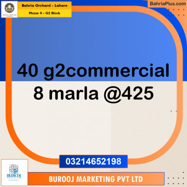 8 Marla Residential Plot for Sale in Phase 4 - G2 Block -  Bahria Orchard, Lahore - (BP-242948)