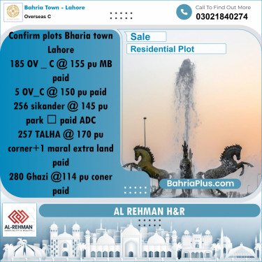 10 Marla Residential Plot for Sale in Overseas C -  Bahria Town, Lahore - (BP-243126)