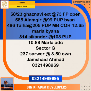 Residential Plot for Sale in Bahria Town, Lahore - (BP-243224)