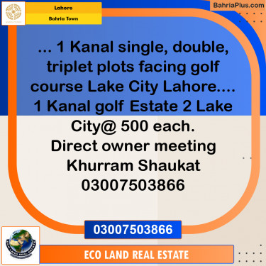 Residential Plot for Sale in Bahria Town, Lahore - (BP-243275)