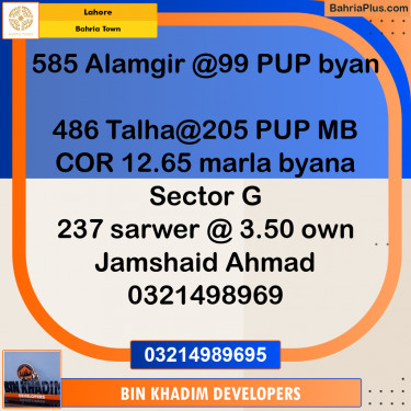 Residential Plot for Sale in Bahria Town, Lahore - (BP-243284)