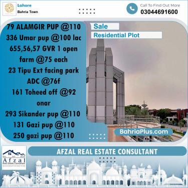 Residential Plot for Sale in Bahria Town, Lahore - (BP-243299)