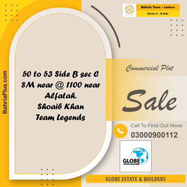 8 Marla Commercial Plot for Sale in Sector C - B Side -  Bahria Town, Lahore - (BP-243509)