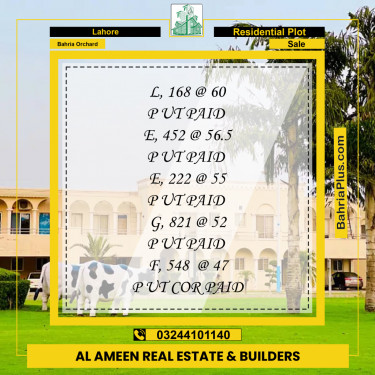 Residential Plot for Sale in Bahria Orchard, Lahore - (BP-243577)