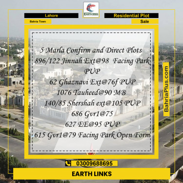 Residential Plot for Sale in Bahria Town, Lahore - (BP-243617)