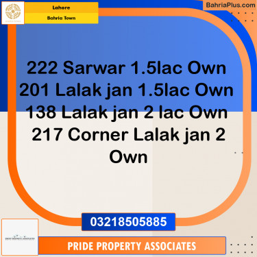 Residential Plot for Sale in Bahria Town, Lahore - (BP-243646)