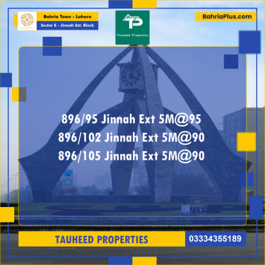 5 Marla Residential Plot for Sale in Sector E - Jinnah Ext. Block -  Bahria Town, Lahore - (BP-243682)
