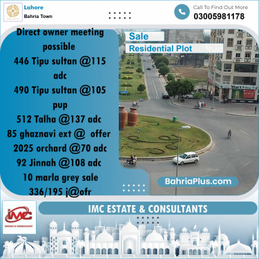 Residential Plot for Sale in Bahria Town, Lahore - (BP-243687)