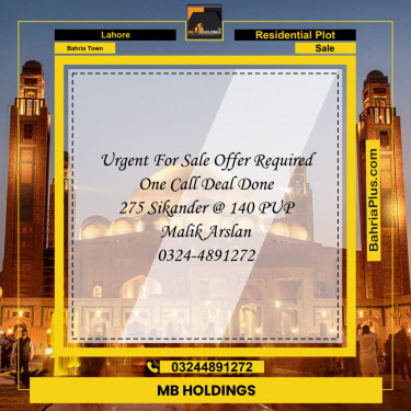 Residential Plot for Sale in Bahria Town, Lahore - (BP-243839)