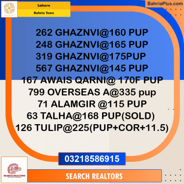 Residential Plot for Sale in Bahria Town, Lahore - (BP-243898)