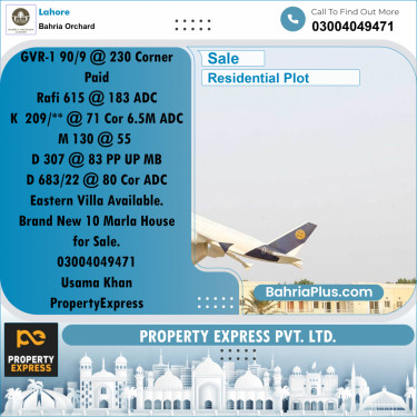 Residential Plot for Sale in Bahria Orchard, Lahore - (BP-243909)