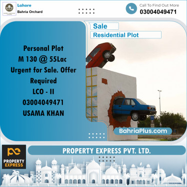 Residential Plot for Sale in Bahria Orchard, Lahore - (BP-243910)