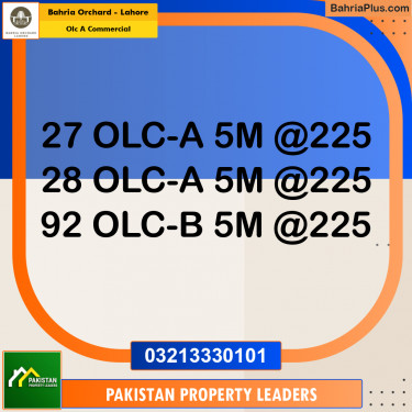 5 Marla Commercial Plot for Sale in OLC A Commercial -  Bahria Orchard, Lahore - (BP-243913)