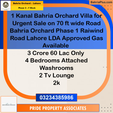 5 Marla Residential Plot for Sale in Phase 2 - F Block -  Bahria Orchard, Lahore - (BP-243924)