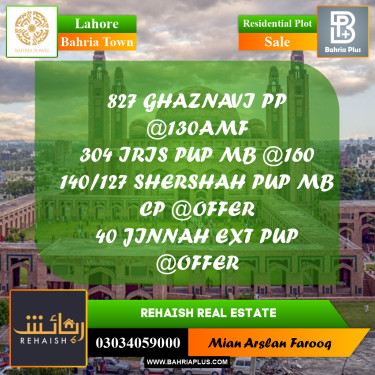 Residential Plot for Sale in Bahria Town, Lahore - (BP-243960)