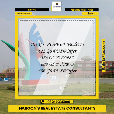 Residential Plot for Sale in Bahria Orchard, Lahore - (BP-244019)