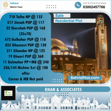 Residential Plot for Sale in Bahria Town, Lahore - (BP-244037)