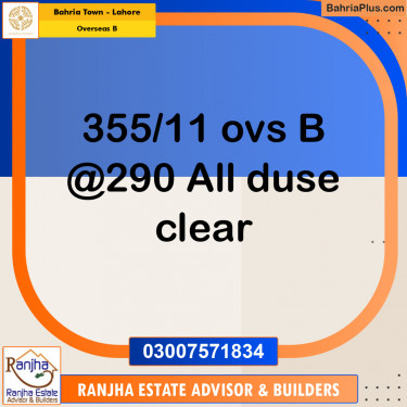 1 Marla Residential Plot for Sale in Overseas B -  Bahria Town, Lahore - (BP-244043)