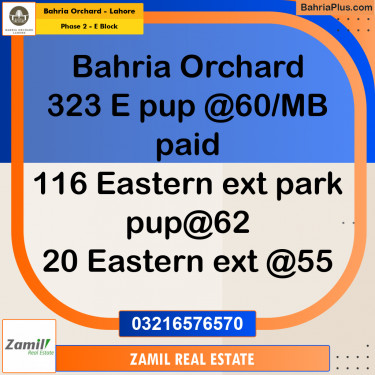 5 Marla Residential Plot for Sale in Phase 2 - E Block -  Bahria Orchard, Lahore - (BP-244058)