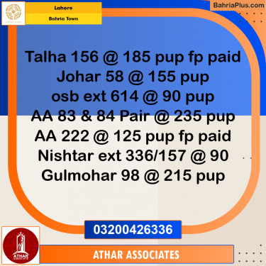 10 Marla Residential Plot for Sale in Bahria Town, Lahore - (BP-244064)