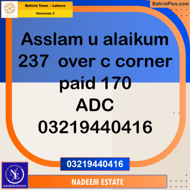 Residential Plot for Sale in Overseas C -  Bahria Town, Lahore - (BP-244140)