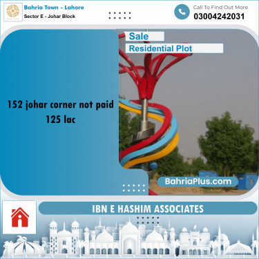 10 Marla Residential Plot for Sale in Sector E - Johar Block -  Bahria Town, Lahore - (BP-244172)