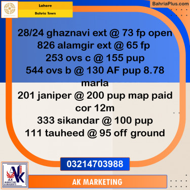 10 Marla Residential Plot for Sale in Bahria Town, Lahore - (BP-244202)