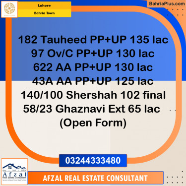 Residential Plot for Sale in Bahria Town, Lahore - (BP-244230)