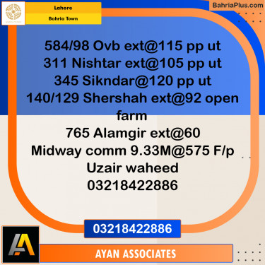 5 Marla Residential Plot for Sale in Bahria Town, Lahore - (BP-244267)