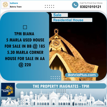 Residential House for Sale in Bahria Town, Lahore - (BP-244272)